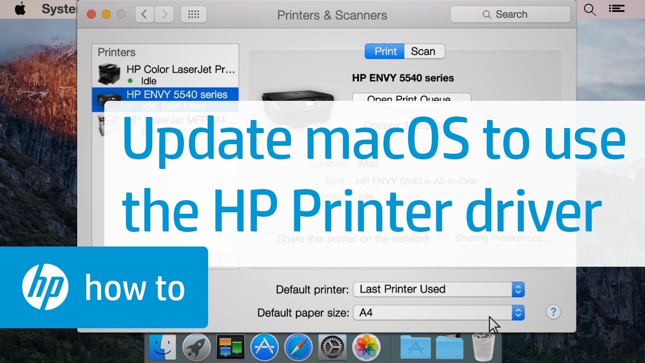 hp driver for usb connected printer mac